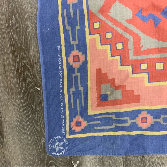 Southwest Theme Southwest Theme Bandana/Blue Pink - Picture 4 of 7